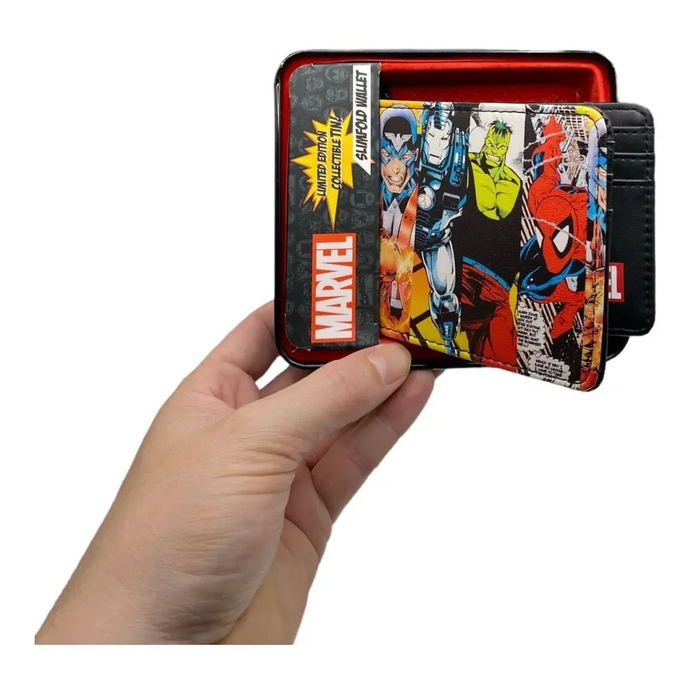 Marvel Comics Limited Edition Men's Retro Superhero Comic Book Slimfold Wallet.